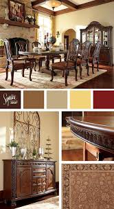 Four chairs are comfortably upholstered in faux leather for easy cleanups. Traditional Old World Style North Shore Dining Room Ashley Furniture Dining Room Furniture Styles Traditional Dining Room Furniture Tuscan Dining Rooms
