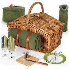 For warm weather, a picnic basket is essential for outdoor dining. Kent Picnic Basket For Two Memorial Day Weekend Collections Scullyandscully Com
