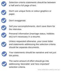 Finally, make sure that the formatting of your selection criteria document matches the accompanying resume (or cv), cover letter and any other documentation you are submitting. How To Address Selection Criteria In A Cover Letter Sample Cover Letter