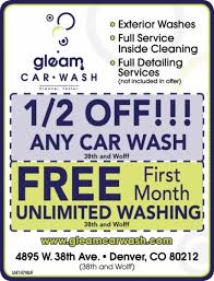 Gleam Car Wash Car Wash Coupons Car Wash Wash