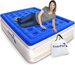 Amazon Com Enerplex Never Leak Queen Air Mattress With Built In Pump Raised Luxury Airbed Double High Queen Inflatable Bed Blow Up Beds Inflatable Bed Air Bed