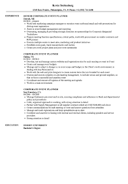 Corporate Event Planner Resume Samples Velvet Jobs
