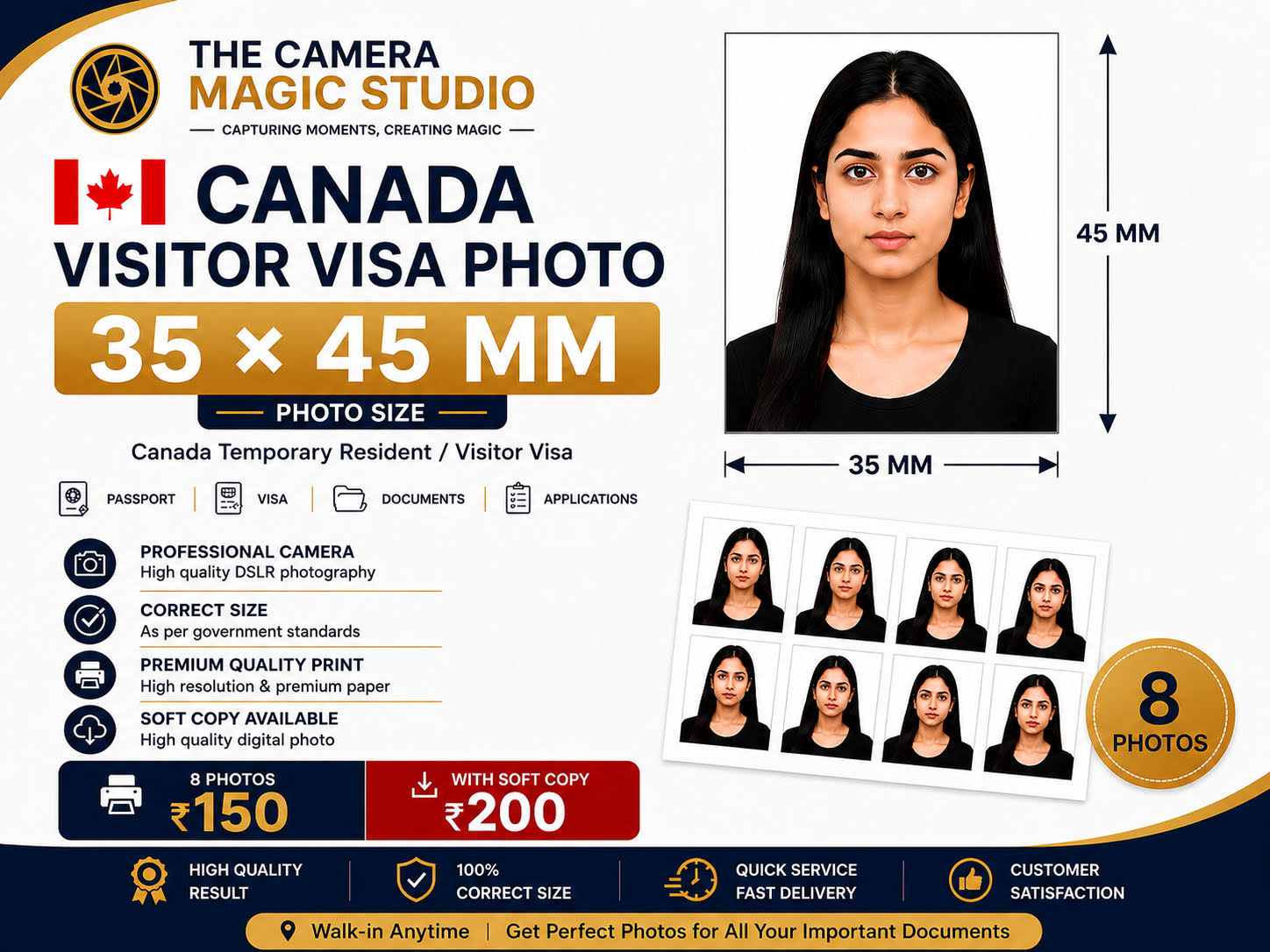 Canada Visitor Visa Photo – 35×45 MM product image