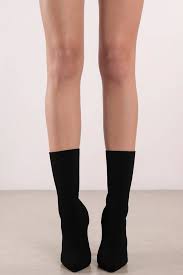 Chic Black Boots - Heeled Sock Boots - Black Sleek Boots - 19 Tobi Us Socks And Heels Black Sock Boots Socks And Sandals
