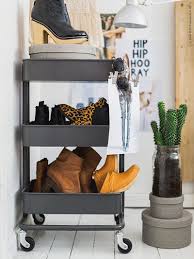 7 Genius Ikea Hacks That Will Double Your Closet Storage Ikea Raskog Cart Ikea Raskog Shoe Storage Small Space