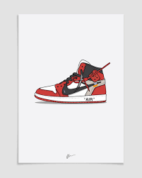 Image Of New The Ten Off White Air Jordan 1 Chicago Sneakers Illustration Sneakers Wallpaper Sneaker Posters
