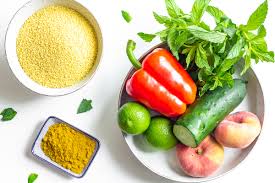 Fluff the couscous pearls and transfer cooked pearls to a salad bowl. Couscous Salad With Peach And Mint Cheap And Cheerful Cooking