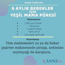 6 aylik bebekler icin yesil mama puresi mama tarifleri manti armut
