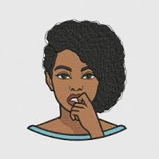 Buy Machine Embroidery Design, Cute Girl Portrait, Natural Hair, Abstract  Woman,