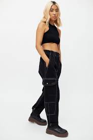 Bdg Petite Blaine High Waisted Skate Jean Black Urban Outfitters