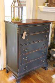 You can easily transform a dresser into an accent piece with chalk paint, a project that's similar to painting cabinets. Graphite Colored Chalk Paint Love This Dresser Look At The Feet Legs On It She S A Beaut Furniture Makeover Repurposed Furniture Paint Furniture