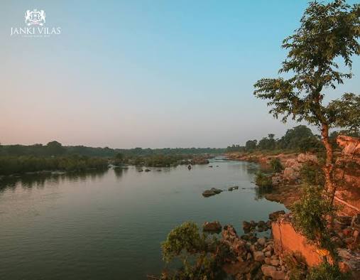 Orchha, as seen from across the river Betwa.