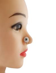 Buy Green Colour Floral Design Oxidised Nose Ring Online Anuradha Art Jewellery Nose Ring Online Nose Ring Bridal Nose Ring