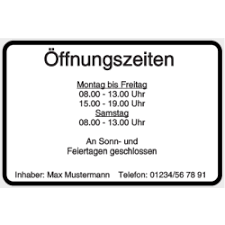 In diesem ratgeber findet ihr erläuterungen, vorlagen und tipps zum erstellen einer gelungenen diskutiere auch gerne mit uns in den kommentaren. Offnungszeiten Schilder Online Kaufen Seton