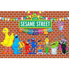 Sesame Street Brick Wall Pattern Photography Backdrop For