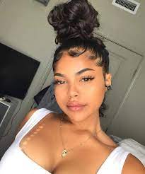 Imagine Being This Pretty Natural Hair Bun Styles Curly Hair Styles Naturally Baddie Hairstyles