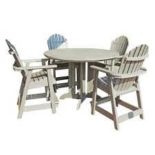 The curved slatted backs work with the durable hdpe lumber to create a timeless outdoor seating option that will last for years. 8 Adirondack Dining Set Ideas Dining Set Outdoor Furniture Sets Patio Dining Set