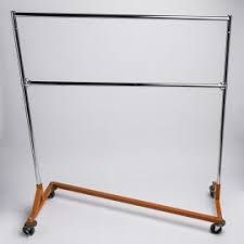 Limited time sale easy return. Double Salesman Clothing Rack Collapsible A B Store Fixtures