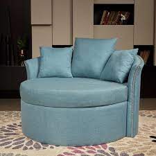 Kangaroo 3/4 inch thick half circle, superior cushion, stain resistant kitchen rug and anti fatigue cushioned foam comfort floor padded rugs, stand up desk mats, washable standing decor mat. Lokatse Indoor Accent Upholstery Circular Round Shape Loveseat With Cushions And Pillows On Sale Overstock 24305616