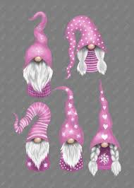 Nordic Pink Christmas Gnomes Clipart Nisse Gnomes Clip Art Etsy Christmas Gnome Gnomes Crafts Pink Christmas
