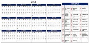 2019 Us Holiday Calendar Template Us Holiday Calendar Holiday Calendar Calendar Printables