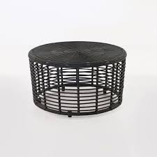 Beautiful oval coffee table from wicker rattan would be a nice addition in the living room, the bedr. A Beautiful Low Outdoor Coffee Table Made With Outdoor Wicker And Powder Coated Aluminum In The Color Charc Rattan Coffee Table Drum Coffee Table Coffee Table