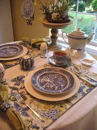 Breakfast Table Setting With Blue Willow Breakfast Table Setting Blue Table Settings Summer Table Settings