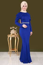 Omuzlari Detay Tesettur Abiye Cng3060 Saks Moda Stilleri Musluman Modasi The Dress