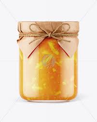 Glass Orange Jam Jar With Paper Cap Mockup In Jar Mockups On Yellow Images Object Mockups