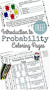 Simple Coloring Probability Worksheets For Grades 4 6 Free Probability Worksheets Probability Math Probability Lessons
