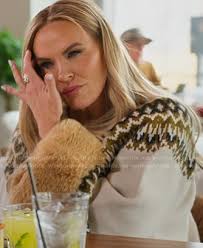 WornOnTV: Heather's fairisle sweater with fur cuff