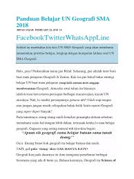 Untuk membantu anda mempersiapkan seleksi osk jenjang sma di tahun 2019, maka kami menyediakan soal dan kunci jawaban osk geografi sma 2018, yang diharapkan bisa membantu siswa atau guru pembina. Panduan Belajar Un Geografi Sma 2018