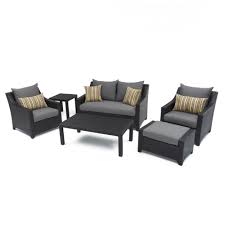 Essentials indoor outdoor charcoal gray upholstery stripe fabric / graphite. Rst Brands Deco 6 Piece Patio Seating Set With Charcoal Grey Cushions Op Peoss6 Chr K The Home Depot