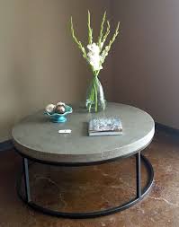 Large 48 Round Coffee Table In Charcoal Customize Your Piece In The Perfect Color And Size For Your Ho Coffee Table Concrete Coffee Table Round Coffee Table