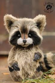 Raccoon Sweetie Ooak Realistic Artist Teddybear Stuffed Etsy Felt Animals Puppies Cute Animals