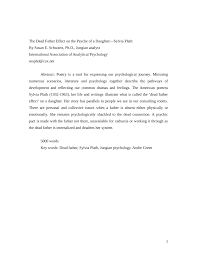Pdf The Dead Father Effect On The Psyche Of A Daughter Sylvia Plath