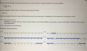 Click hereto get an answer to your question solve the rational inequality. Solved Solve The Rational Inequality And Graph The Soluti Chegg Com