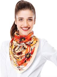 CBC Crown Autumn Fall Leaves Leaf Pattern Silky Feel Scarf 13"x60" or  35"x35" (Autumn Flowers