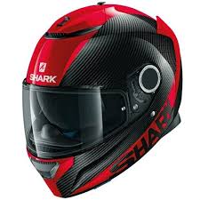 Black And Red Motorcycle Shark Spartan Carbon Skin Helmet In Black Red Shark Helmets Motorcycle Helmets Red Helmet