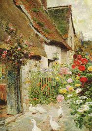 A Cottage Door Greeting Card by David Woodlock