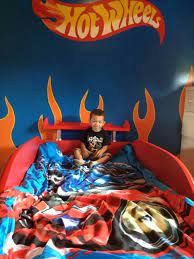 Boys Hot Wheels Themed Bedroom Hotwheels Boysbedroom Bedroom Themedbedroom Cars Paint Color Blue Green Hot Wheels Bedroom Hot Wheels Room Hot Wheels