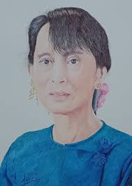 Day 23🌹🌹🌹 သံမဏိနှင်းဆီ “Not just a portrait, but a reflection of  strength, peace, and hope — Daw Aung San Suu Kyi. 💖” #myanmar #art  #drawing #DawAungSanSuuKyi #TheLady