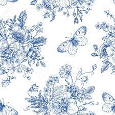 Pink, purple and yellow tulips. Seamless Vector Vintage Pattern With Bouquet Of Blue Flowers On A White Background Peonies Roses Sweet Peas Bell Monochrome Royalty Free Cliparts Vectors And Stock Illustration Image 40385267