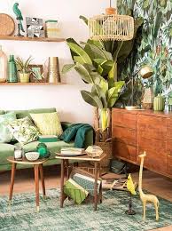 20 Beautiful Natural Living Room Decorating Ideas With Plants Tropical Home Decor Tropical Living Room Wallpaper Living Room