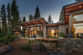 Secluded Mountain Modern Home In Martis Camp Surrounded By Forest Modern Mountain Home Mountain Home Exterior Architecture