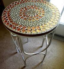 Mosaic Accent Table In 2020 Mosaic Accent Table Metal Table Accent Table