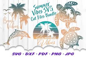 Summer Beach Vibes Turtle Svg Dxf Cut Files Bundle 533676 Svgs Design Bundles