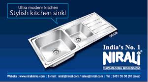 nirali stainless steel kitchen sinks ad
