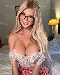 Anna Lisa Risque Print Blonde Model Pretty Woman Big Boobs Hot Glasses Q301  | eBay