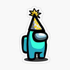 Este Es Un Personaje Cian Among Us Con Un Sombrero De Cumpleanos Millones De Disenos Originales Hech Sombreros De Cumpleanos Stickers Cumpleanos Cumpleanos